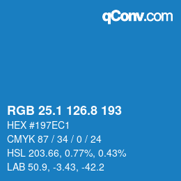 Color code: RGB 25.1 126.8 193 | qconv.com