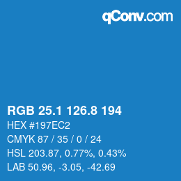 カラーコード: RGB 25.1 126.8 194 | qconv.com