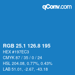 Color code: RGB 25.1 126.8 195 | qconv.com
