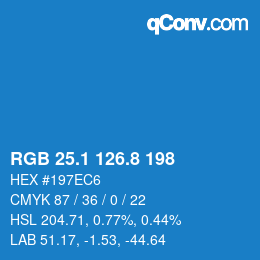 Color code: RGB 25.1 126.8 198 | qconv.com