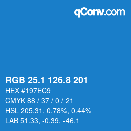 カラーコード: RGB 25.1 126.8 201 | qconv.com