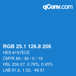 カラーコード: RGB 25.1 126.8 206 | qconv.com