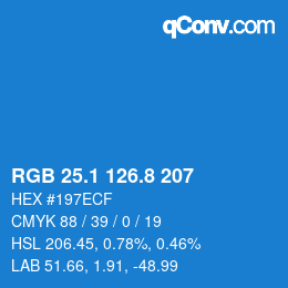 Color code: RGB 25.1 126.8 207 | qconv.com