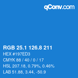 Color code: RGB 25.1 126.8 211 | qconv.com