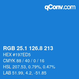 Color code: RGB 25.1 126.8 213 | qconv.com
