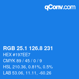 Color code: RGB 25.1 126.8 231 | qconv.com