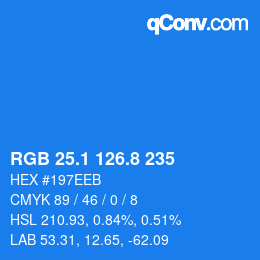 カラーコード: RGB 25.1 126.8 235 | qconv.com