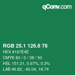 カラーコード: RGB 25.1 126.8 78 | qconv.com