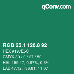 Color code: RGB 25.1 126.8 92 | qconv.com