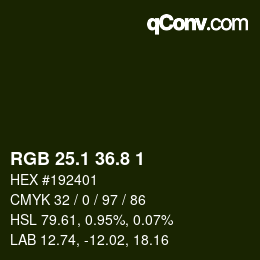 カラーコード: RGB 25.1 36.8 1 | qconv.com