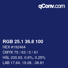 Color code: RGB 25.1 36.8 100 | qconv.com