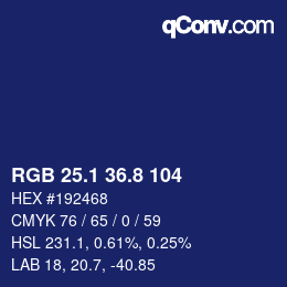 Color code: RGB 25.1 36.8 104 | qconv.com