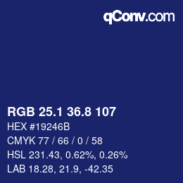 Color code: RGB 25.1 36.8 107 | qconv.com