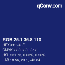 カラーコード: RGB 25.1 36.8 110 | qconv.com