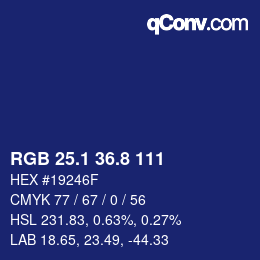 Color code: RGB 25.1 36.8 111 | qconv.com