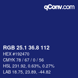 Color code: RGB 25.1 36.8 112 | qconv.com