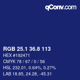 Color code: RGB 25.1 36.8 113 | qconv.com