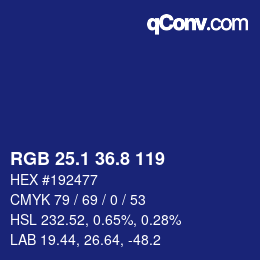 カラーコード: RGB 25.1 36.8 119 | qconv.com