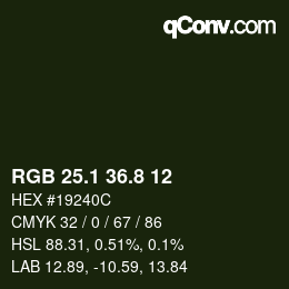 Color code: RGB 25.1 36.8 12 | qconv.com