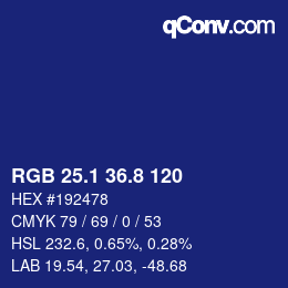 カラーコード: RGB 25.1 36.8 120 | qconv.com