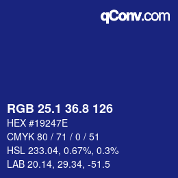 カラーコード: RGB 25.1 36.8 126 | qconv.com