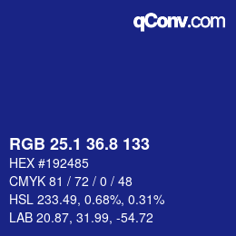 カラーコード: RGB 25.1 36.8 133 | qconv.com