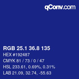 カラーコード: RGB 25.1 36.8 135 | qconv.com