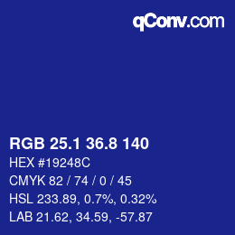 カラーコード: RGB 25.1 36.8 140 | qconv.com