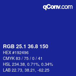 カラーコード: RGB 25.1 36.8 150 | qconv.com