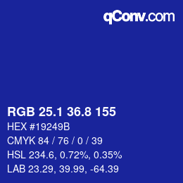 カラーコード: RGB 25.1 36.8 155 | qconv.com