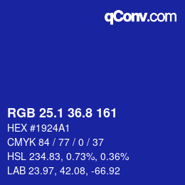 カラーコード: RGB 25.1 36.8 161 | qconv.com