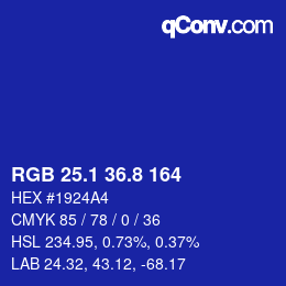 カラーコード: RGB 25.1 36.8 164 | qconv.com