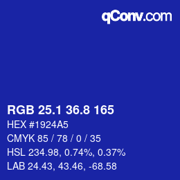 カラーコード: RGB 25.1 36.8 165 | qconv.com