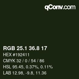 Color code: RGB 25.1 36.8 17 | qconv.com