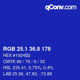 カラーコード: RGB 25.1 36.8 178 | qconv.com