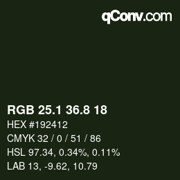 カラーコード: RGB 25.1 36.8 18 | qconv.com
