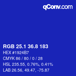 カラーコード: RGB 25.1 36.8 183 | qconv.com