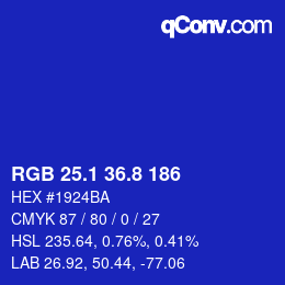 カラーコード: RGB 25.1 36.8 186 | qconv.com