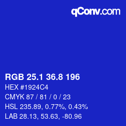 カラーコード: RGB 25.1 36.8 196 | qconv.com