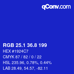 カラーコード: RGB 25.1 36.8 199 | qconv.com