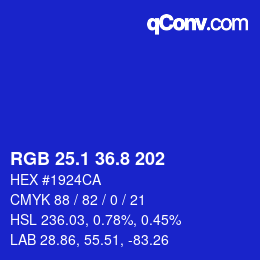 カラーコード: RGB 25.1 36.8 202 | qconv.com