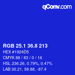 カラーコード: RGB 25.1 36.8 213 | qconv.com