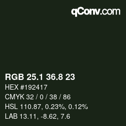 カラーコード: RGB 25.1 36.8 23 | qconv.com