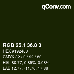 Color code: RGB 25.1 36.8 3 | qconv.com
