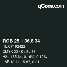 カラーコード: RGB 25.1 36.8 34 | qconv.com