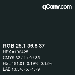 Farbcode: RGB 25.1 36.8 37 | qconv.com