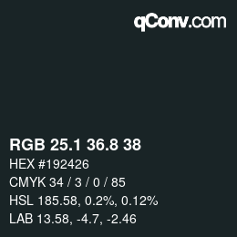 カラーコード: RGB 25.1 36.8 38 | qconv.com