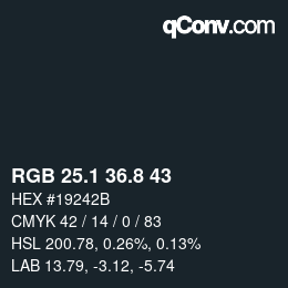 カラーコード: RGB 25.1 36.8 43 | qconv.com
