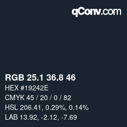 Color code: RGB 25.1 36.8 46 | qconv.com