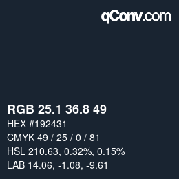 Color code: RGB 25.1 36.8 49 | qconv.com